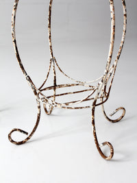 vintage wire metal plant stands pair