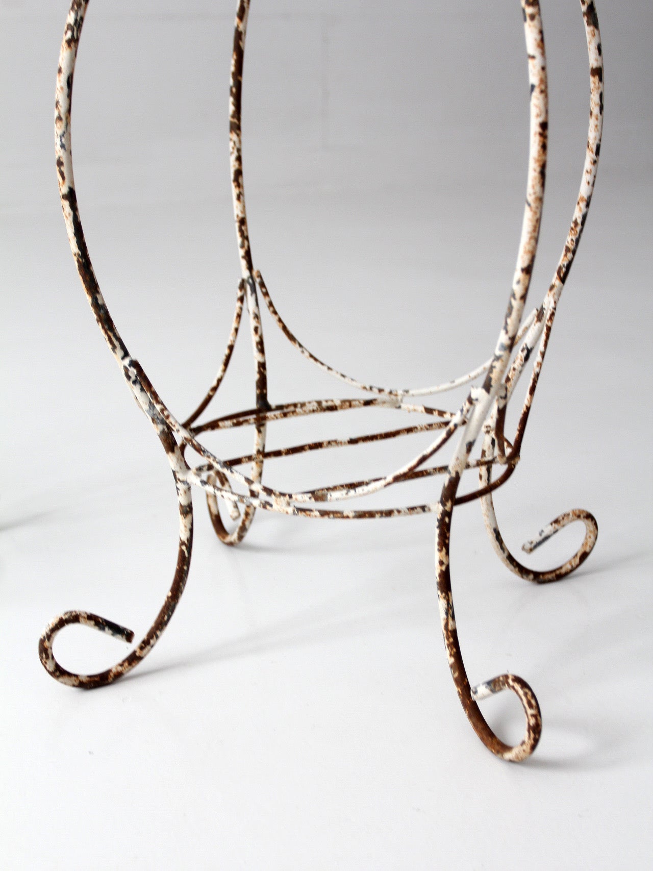 vintage wire metal plant stands pair