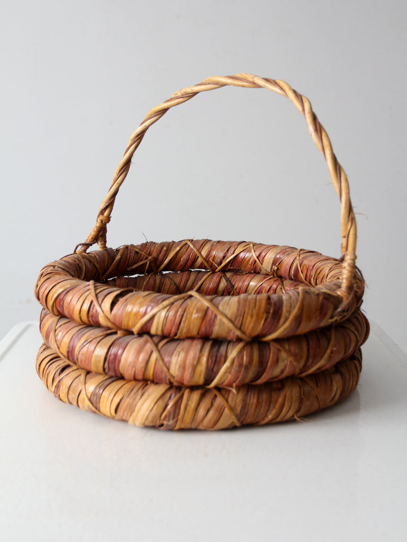 vintage woven gathering basket