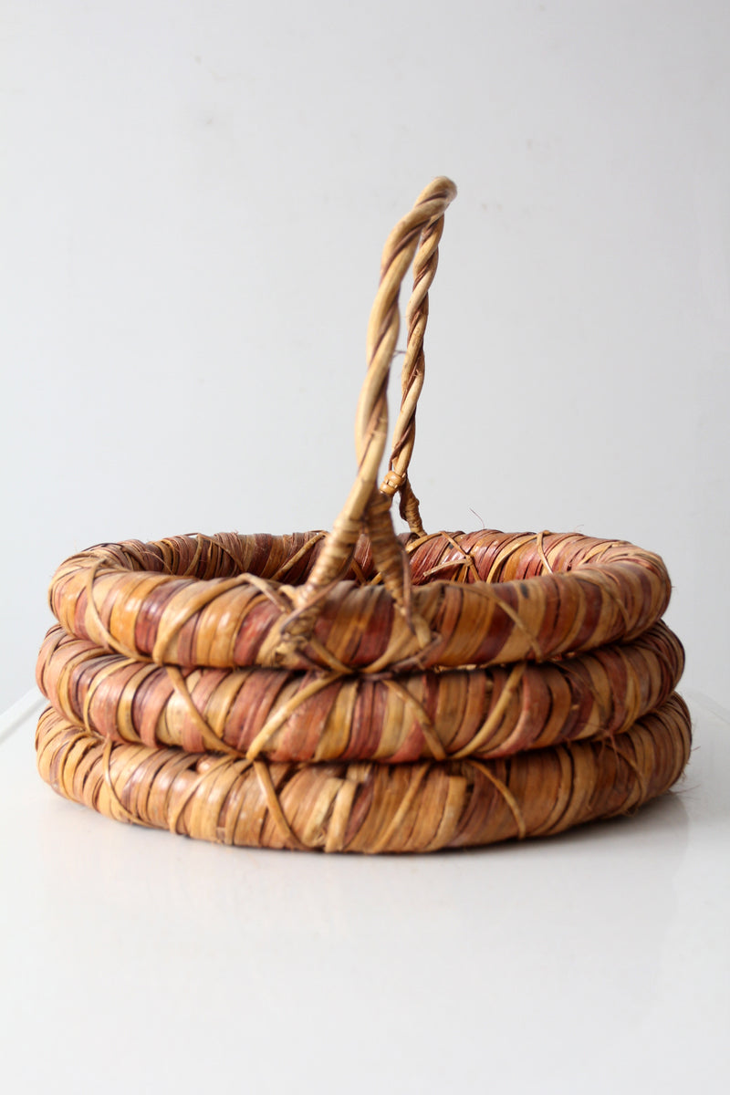 vintage woven gathering basket