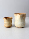 vintage studio pottery pitchers pair