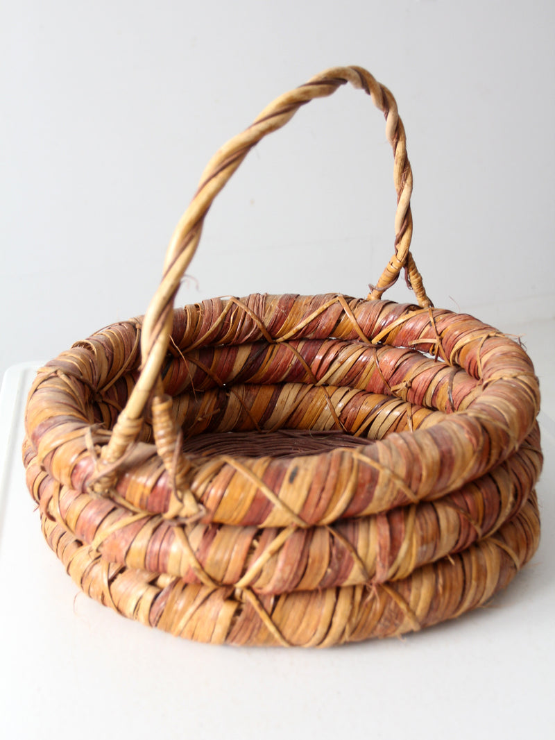 vintage woven gathering basket