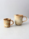 vintage studio pottery pitchers pair