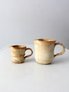 vintage studio pottery pitchers pair