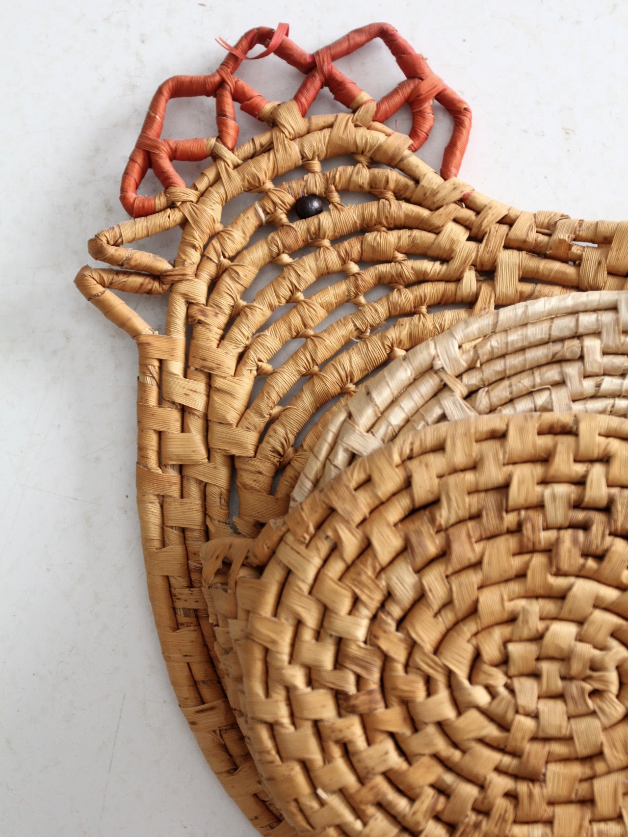 vintage trivet set with rooster caddy