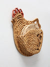 vintage trivet set with rooster caddy
