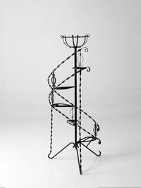 mid-century wrought iron tiered plant stand