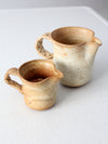 vintage studio pottery pitchers pair