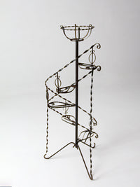 mid-century wrought iron tiered plant stand