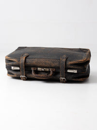 1930s black leather suitcase