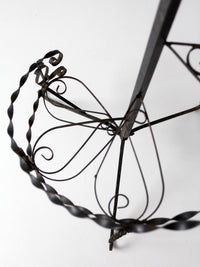 mid-century wrought iron tiered plant stand
