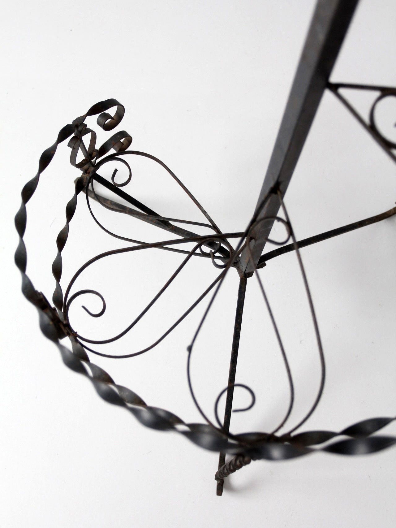 mid-century wrought iron tiered plant stand