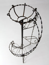 mid-century wrought iron tiered plant stand