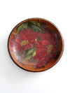 vintage decorative wood poinsettia bowl