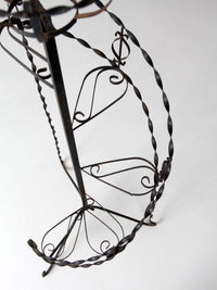 mid-century wrought iron tiered plant stand