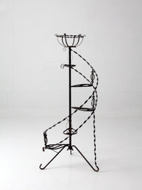 mid-century wrought iron tiered plant stand