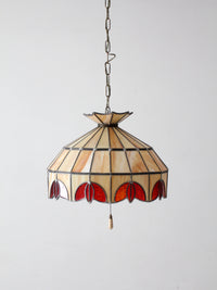 vintage Tiffany style stained glass pendant light