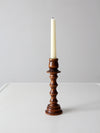 vintage turned wood candlestick holder