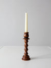 vintage turned wood candlestick holder