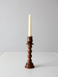 vintage turned wood candlestick holder