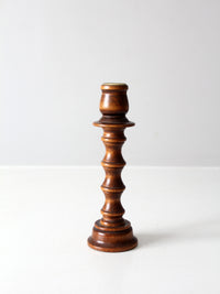 vintage turned wood candlestick holder