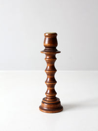 vintage turned wood candlestick holder