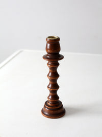 vintage turned wood candlestick holder