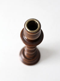 vintage turned wood candlestick holder