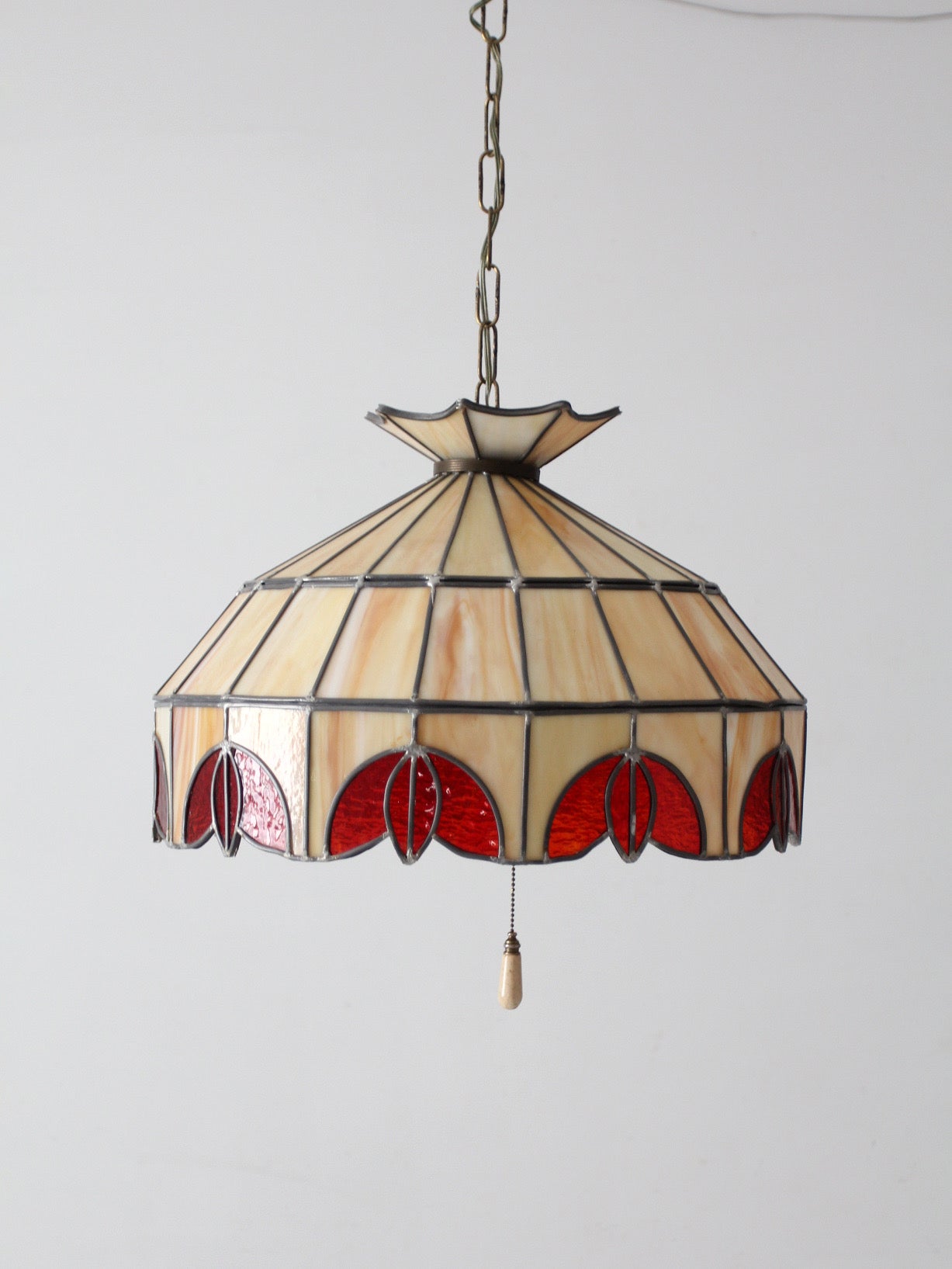 vintage Tiffany style stained glass pendant light