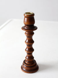 vintage turned wood candlestick holder