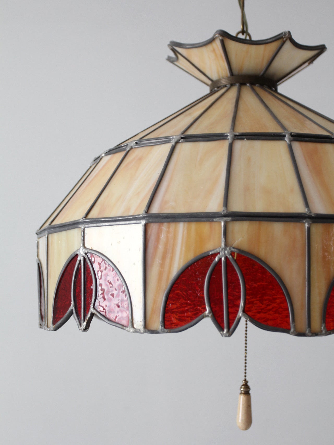 vintage Tiffany style stained glass pendant light