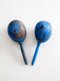 vintage Mexican hand-painted folk art maracas