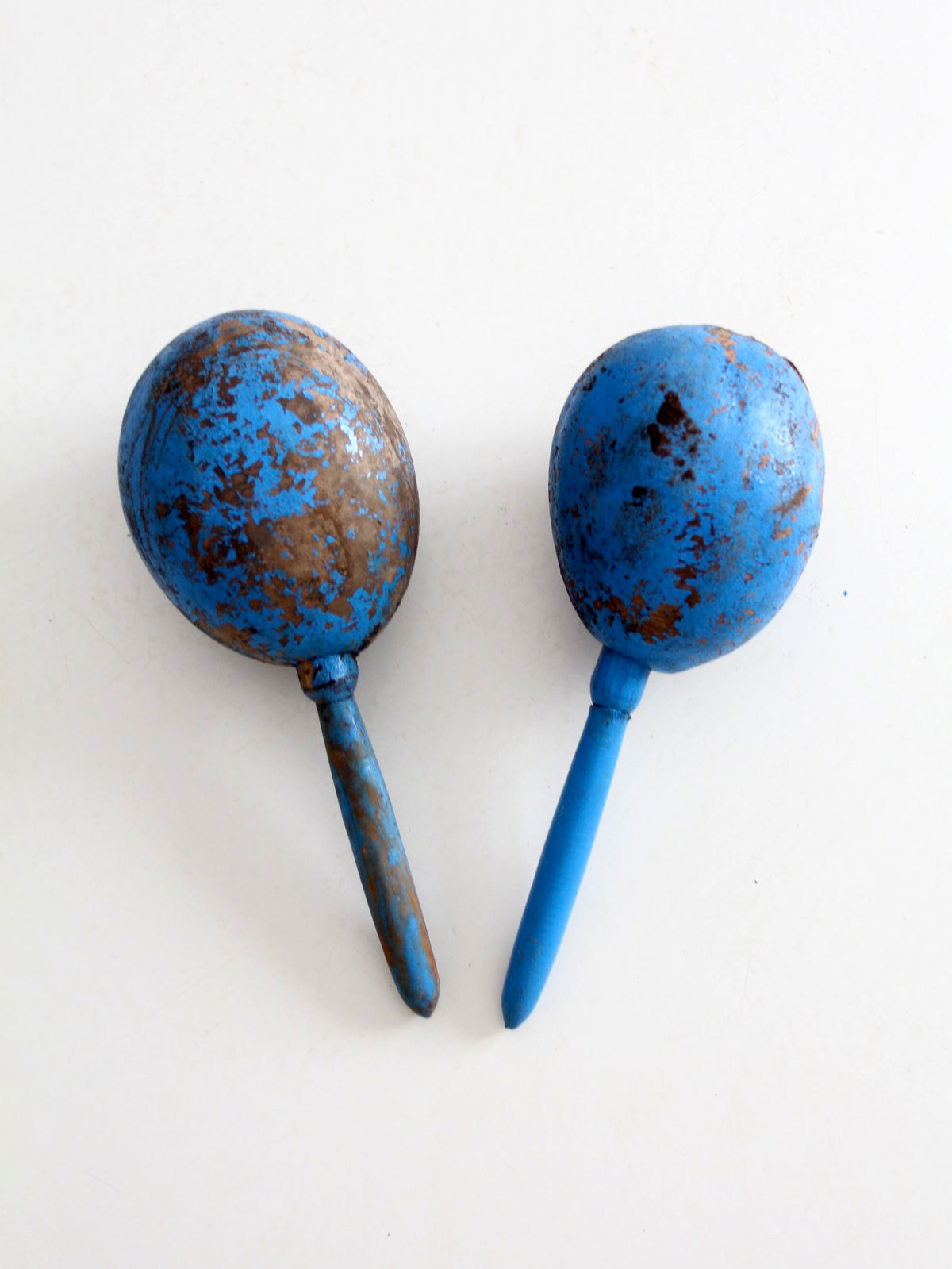 vintage Mexican hand-painted folk art maracas