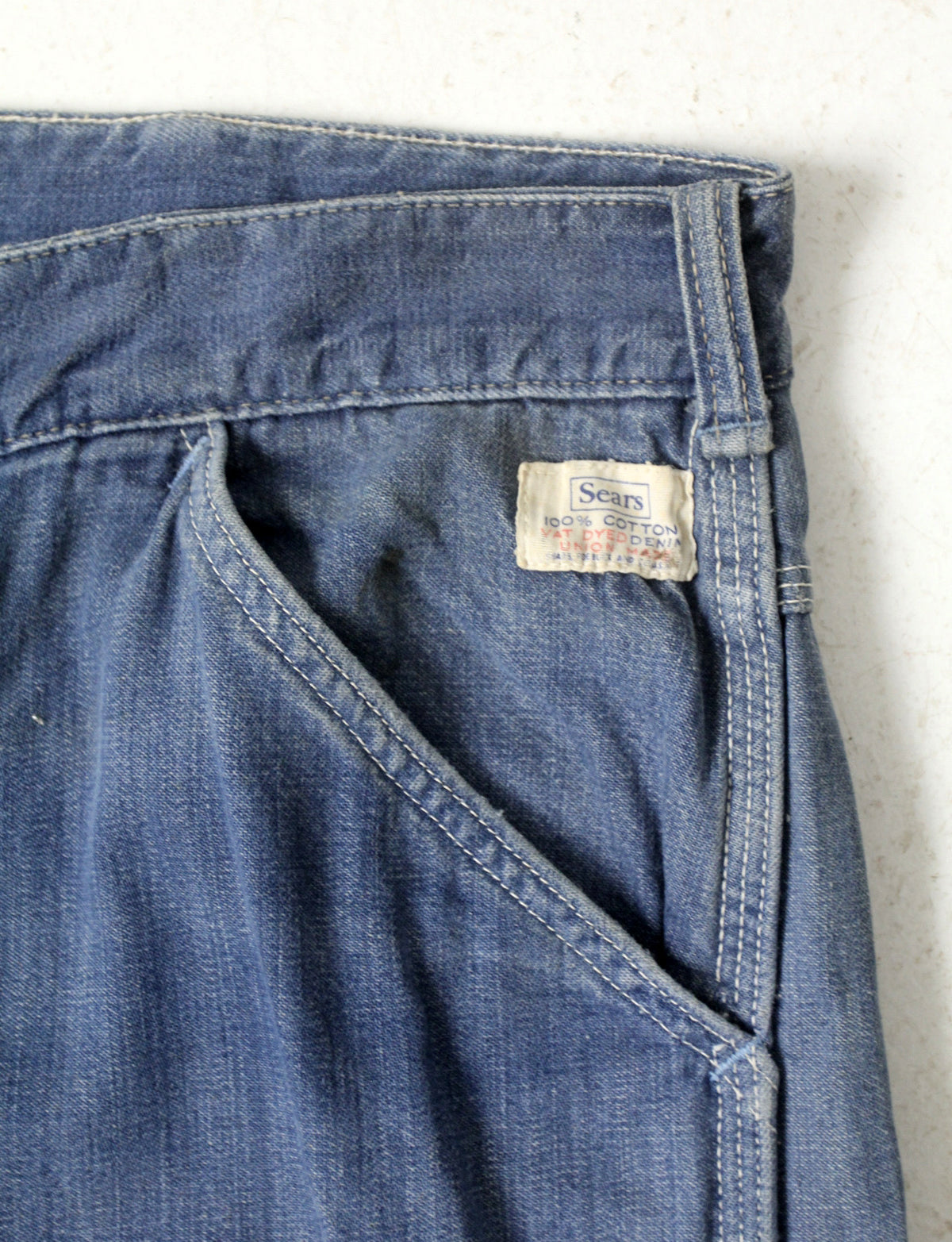 vintage 1960s Sears carpenter workwear denim jeans 39 x 28