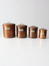 vintage copper kitchen canisters set of 4
