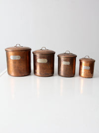 vintage copper kitchen canisters set of 4