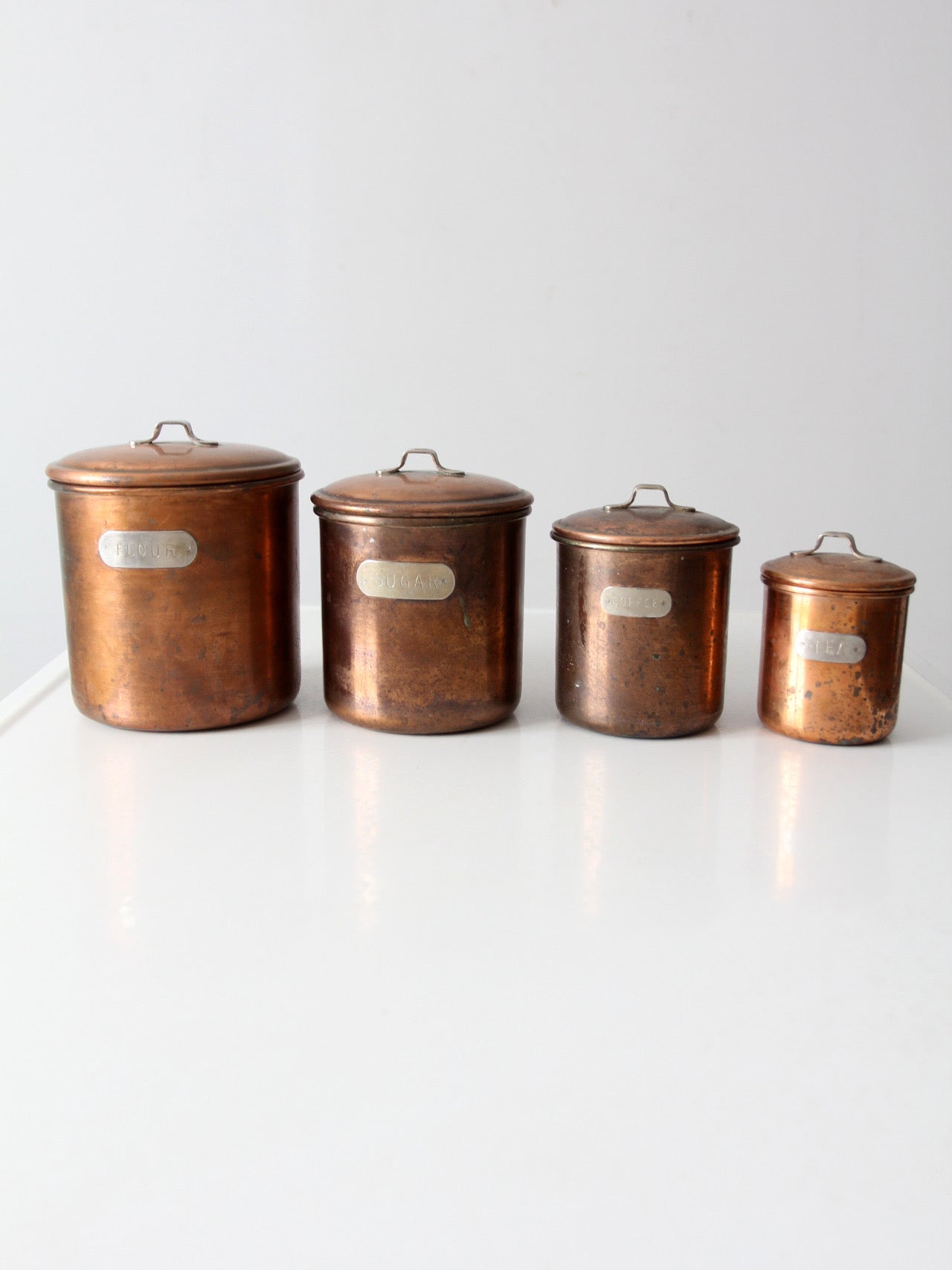 vintage copper kitchen canisters set of 4