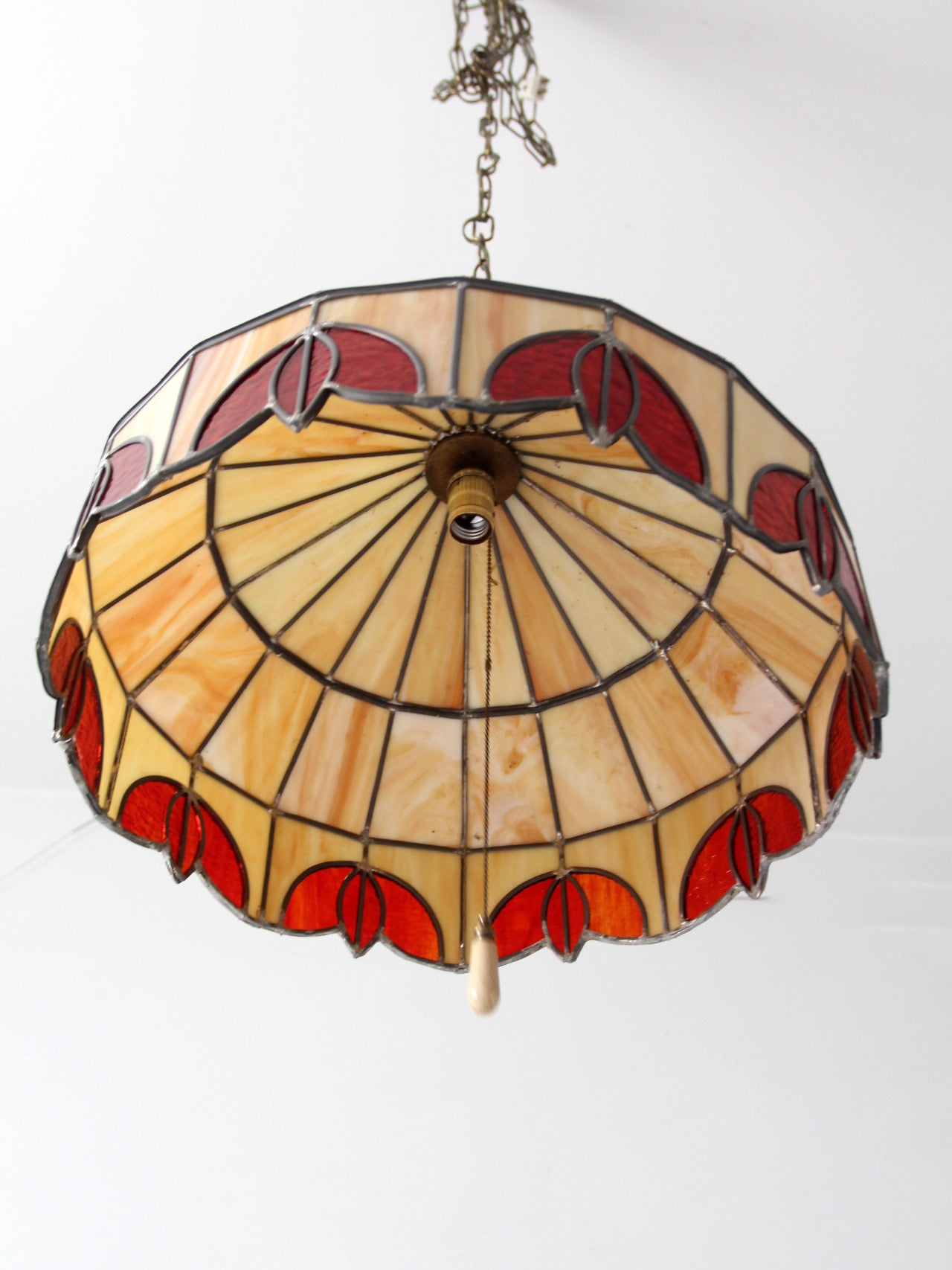 vintage Tiffany style stained glass pendant light