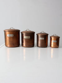 vintage copper kitchen canisters set of 4