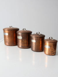 vintage copper kitchen canisters set of 4