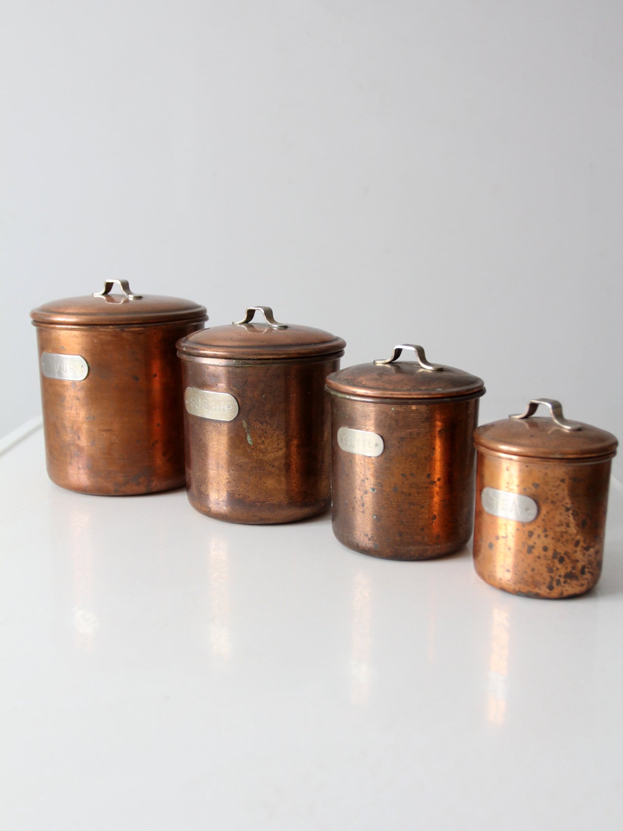 vintage copper kitchen canisters set of 4