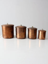 vintage copper kitchen canisters set of 4