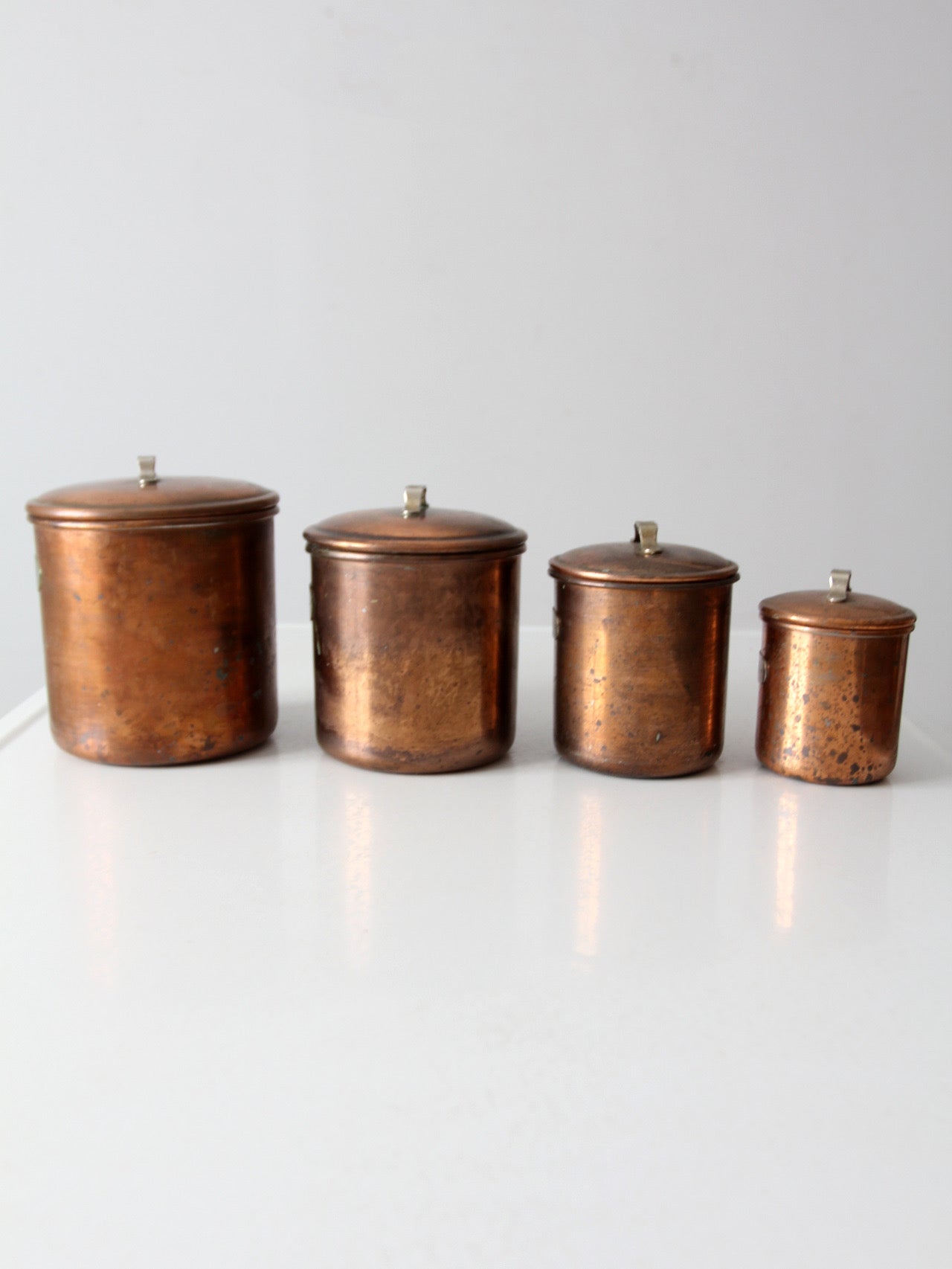 vintage copper kitchen canisters set of 4