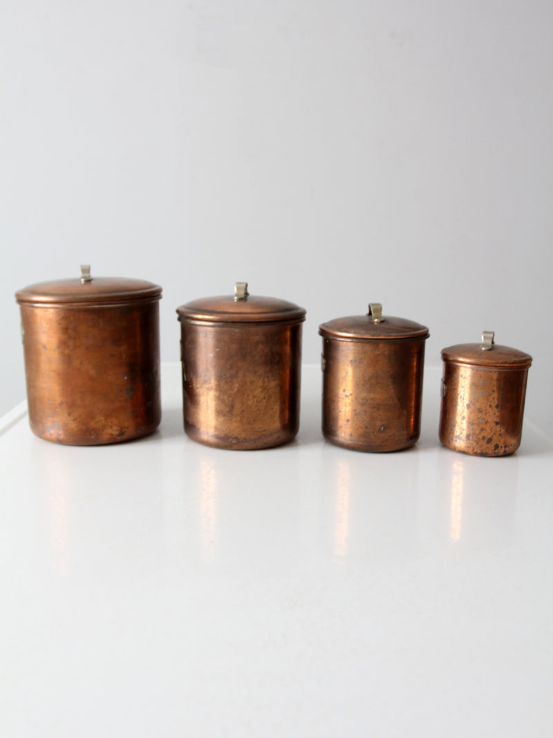 vintage copper kitchen canisters set of 4