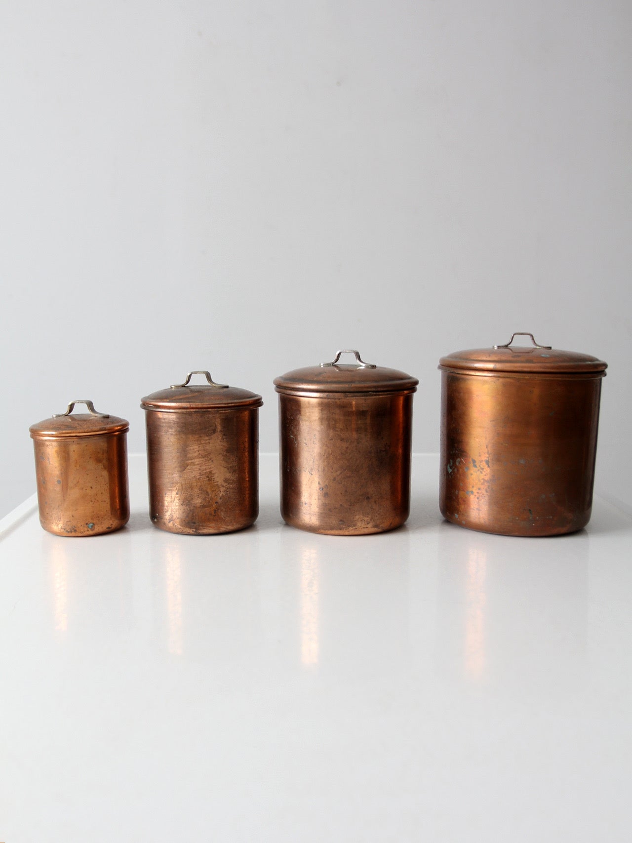 vintage copper kitchen canisters set of 4