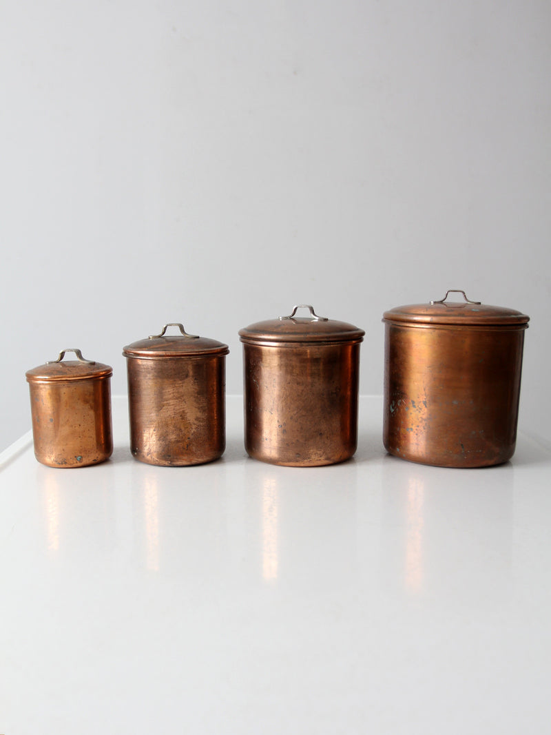 vintage copper kitchen canisters set of 4