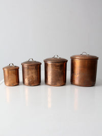 vintage copper kitchen canisters set of 4