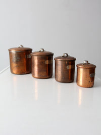 vintage copper kitchen canisters set of 4