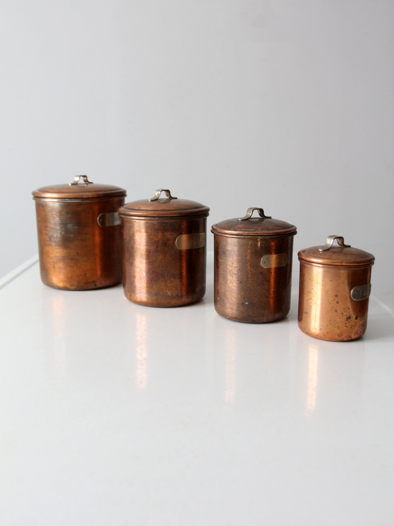 vintage copper kitchen canisters set of 4