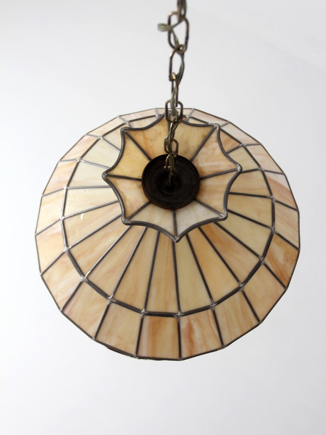 vintage Tiffany style stained glass pendant light